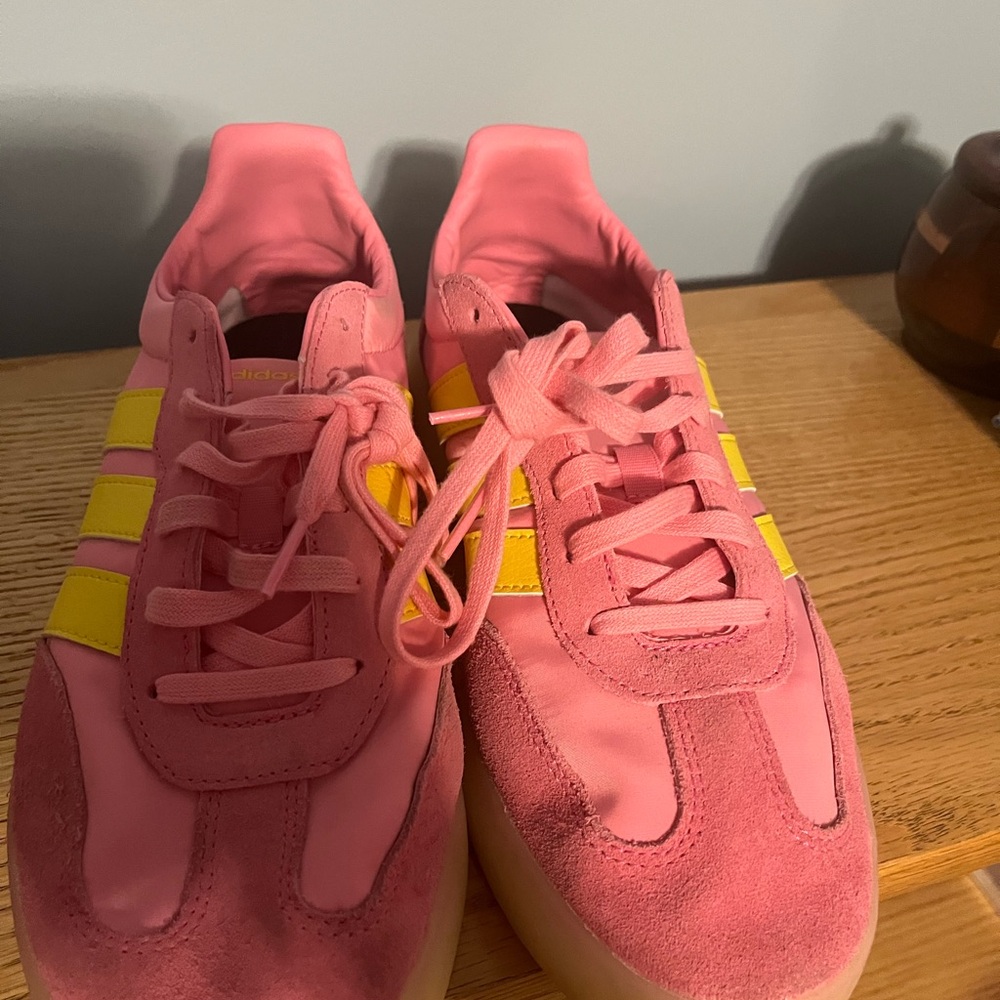 Adidas Pink Sneakers with Yellow Accents